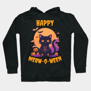 Happy meow-o-ween cat halloween Hoodie